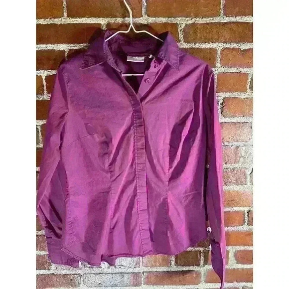 New York and Company Mauve Button Down Women's Size Medium - Picture 1 of 7